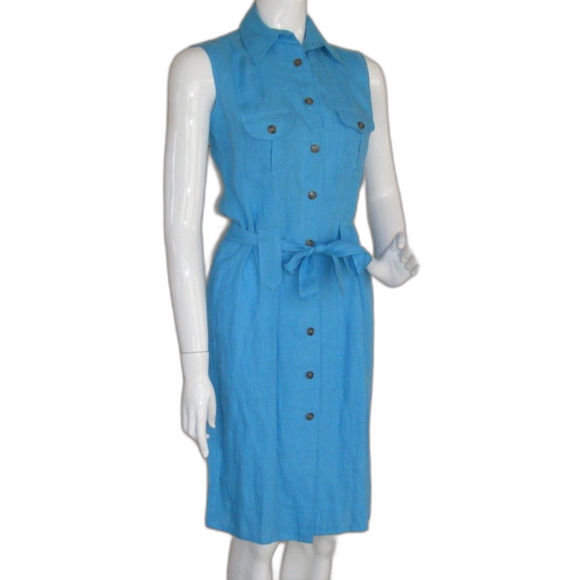 CASUAL CORNER Career Dress, 4, Blue, Sleeveless - Picture 2 of 8